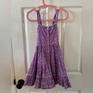 Girls' Floral Button-Front Sundress in Purple